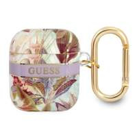 Husa GUESS Apple Acoperă AirPods Cover Flower Strap Collection Purple Case