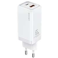 Taxa USAMS. 1xUSB-C+1xUSB T47 65W PD Fast Charging Super Si alb/alb CC153TC02 (US-CC153)