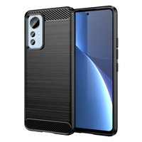 Case husanounou Carbonul Xiaomi 12 Lite flexibil siliko carbo capac negru