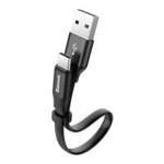 Baseus Nimble Flat Portable USB / USB-C Cable with Buckle 2A 0,23M black (CATMBJ-01)