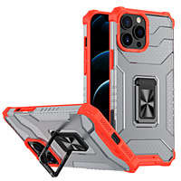 Inel de cristal Case hibrid blindat husa capac + magnetic suport iPhone 12 Pro roșu