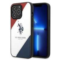 Husa iPhone US Polo USHCP14XPSO3 14 Pro Max 6.7" alb/alb Tricolor embosat alb/alb