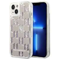 Husa Apple iPhone Liquid Glitter KARL LAGERFELD 14 Plus Monogram Silver Hardcase