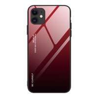 Gradient Glass husa capac overlay sticlă temperat iPhone 12 mini negru/roșu