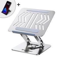 Suport laptop Wozinsky WRS-CPY84SS din aluminiu + Gratuit! suport smartphone - argintiu