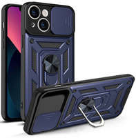 Husa Armor husa iPhone Hybrid Camshield 13 husă blindată cu capac pentru cameră foto albastru Case