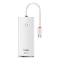 Baseus Adaptor HUB Type-C cu 4 porturi Lite Series (Type-C la USB 3.0*4) 25cm alb