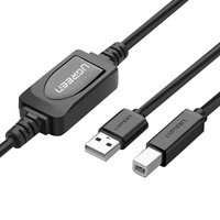 Active USB 2.0 AB UGREEN US122 printer cable, 15m (black)