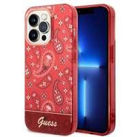 Husa Apple iPhone GUESS 14 Pro Max Bandana Paisley Red Red Hardcase