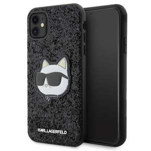 Husa Karl Lagerfeld KLHCN61G2CPK iPhone 11 6.1" negru/negru greucase Glitter Choupette Patch Case
