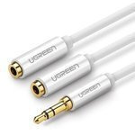 UGREEN Audio Splitter Cablu AUX Jack 3.5 mm AV123 25cm Alb