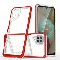 Clear 3in1 husa pentru Samsung Galaxy A12 5G Galaxy A12 5G capac de gel cu ramă roșie