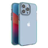 Case husa iPhonenou Spring 14 Pro Max siliko de primăvară cu cadru albastru deschis
