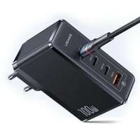 Taxa USAMS. 3xUSB-C+1xUSB GaN 100W T50 PD (numai capul) Încărcare rapidă negru/negru CC163TC01 (US-CC163)