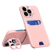 Husa Case Husa iPhone Stand din piele pentru 14 Pro Max Card Max Portofelul de acoperire cu stand roz Case