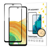 folie sticla ecran Wozinsky Sticlă temperată cu lipici complet pentru Samsung Galaxy A34 5G 9H pentru întregul cu ramă neagră