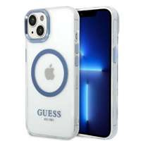 Husa Guess iPhone 14 Plus 6.7" albastru/albastru greu case Metal Outline MagSafe