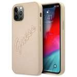 GUESS Case Apple iPhone 12 Pro Max Saffiano Vintage Script Gold Hardcase