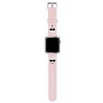 Strap Karl Lagerfeld KLAWLSLCKP Apple Watch 42/44 / 45mm curea roz / roz Silicon Karl &amp; Choupette Heads