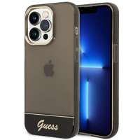 Husa Apple iPhone GUESS 14 Pro Max negru translucid negru Hardcase