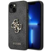 Husa Apple iPhone GUESS 14 4G Mare logo metalic gri tarecase