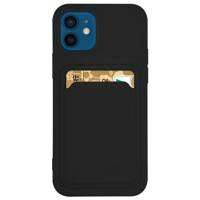 Card Case silikonou husa portofel cu documente de buzunar pentru carduri pentru Xiaomi Redmi Note 10 / Redmi Note 10S negru