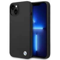 Husa iPhone BMW BMHCP14MSILBK 14 Plus 6.7" negru/negru Silicon cu logo metalic