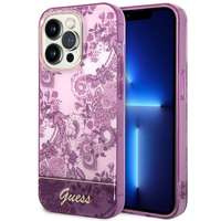 Husa Apple iPhone GUESS 14 Pro Max Max Porcelain Collection Pink Fuchsia Hardcase