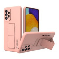 Husa Kickstand Case flexibila din silicon cu suport pentru Samsung Galaxy A73 Roz