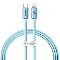 Baseus cablu Crystal Shine Series USB tip C - încărcare rapidă Lightning Power Delivery 20W 1.2m albastru (CAJY001303)