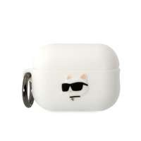 Karl Lagerfeld KLAP2RUNCHH AirPods Pro 2 capac alb/alb silicon Choupette Head 3D