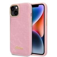 Husa Apple iPhone GUESS 14 Plus Croco Collection Pink Hardcase