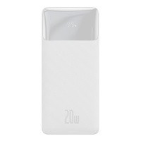 Baseus cablu Bipow powerbank cu încărcare rapidă 20000mAh 20W alb (Overseas Edition) + USB-A - Micro USB 0.25m alb (PPBD050302)