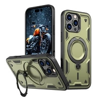 Husă Hybrid Armor Trendy cu MagSafe pentru iPhone 16 Pro Max - verde