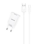 Incarcator USAMS 1xUSB T21 Cablu Lightning 2.1A Fast Charging T21OCLN01 Alb