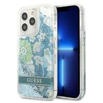 Husa GUESS Apple iPhone 13 13 Pro Flower Liquid Glitter Green Hardcase