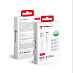 cablu FORCELL USB A la tip C QC4.0 3A/20V 60W C336 1m alb