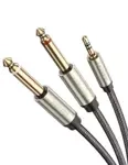 Cablu UGREEN TRS 3,5 mm la 2X TS 6,35 mm AV126 3m gri