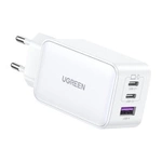 Incarcator uGREEN 15339 Nexode Network Adapter, 2xUSB-C, USB-A 3.0, PD3.0, QC4.0, GaN, 65W (alb)
