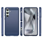 Husa din silicon Carbon Case pentru Samsung Galaxy S24 FE - albastra