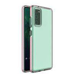 Spring Case husă din gel husa cu ramă colorată pentru Samsung Galaxy A72 4G roz deschis