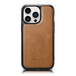 husa iPhone MagSafeiCarer Leather Oil Oil Wax acoperit în piele naturală pentru 14 Pro (compatibil cu ) maro (WMI14220718-TN)