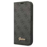 Husa Apple iPhone GUESS 14 Pro Max Book 4G Vintage Gold Logo Black Case