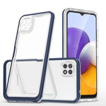 Clear 3in1 husa pentru Samsung Galaxy A22 5G 5G capac de gel cu cadru albastru