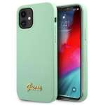 Husa GUESS Apple iPhone 12 Mini Metal Logo Script GUHCP12SLSLMGGN Verde Hardcase