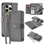 Husa din piele Dux Ducis Lawa pentru iPhone 15 Pro Max - gri