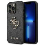 Husa Apple iPhone GUESS 14 Pro 4G cu logo metalic mare, gri tarecase