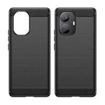 Husa Case husanounou Carbon pentru Realme 10 Pro+ capacul flexibil siliko carbo flexibil negru Case