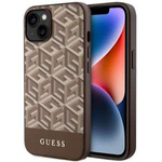 Husa iPhone case MagSafe Guess GUHMP14MHGCFSEW 14 Plus 6.7" maro/maro tare GCube Stripes Case