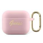 Case Guess GUAPSSSI AirPods Pro cover pink / pink Silicone Vintage Script